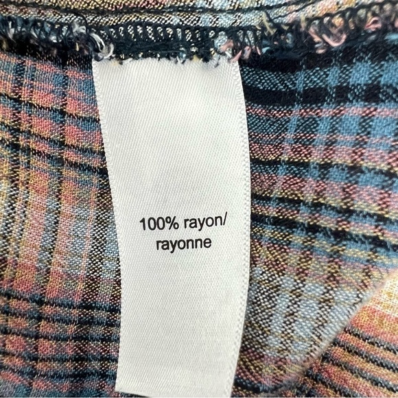 MAURICES Women’s Button Shirt Sz Medium Multi Color Plaid Pocket - Picture 5 of 9